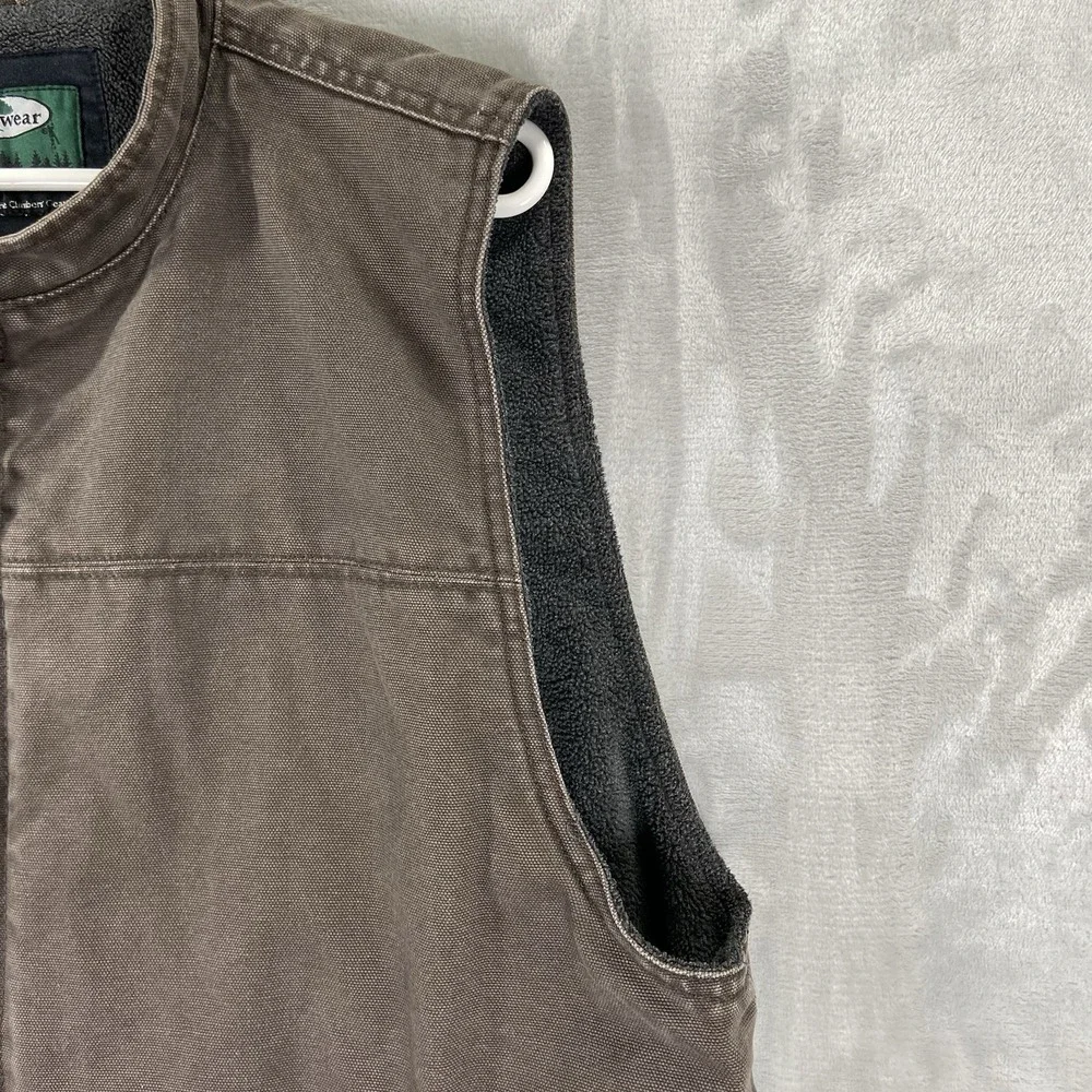 Arborwear Vest Mens XL Full Zip Canvas Workwear Fleece Lined Outdoor Utility